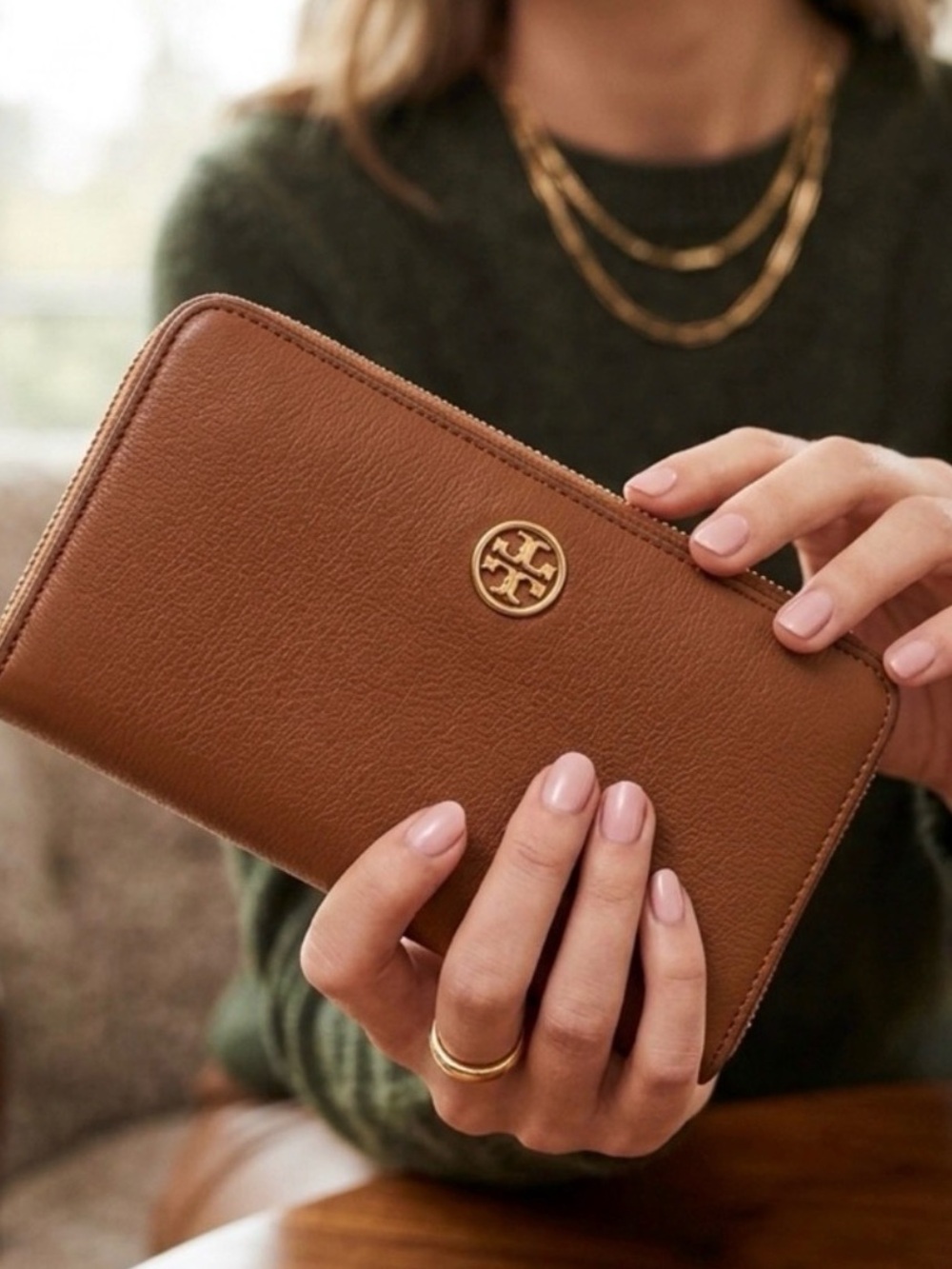 Tory Burch Leather Zipper Wallet